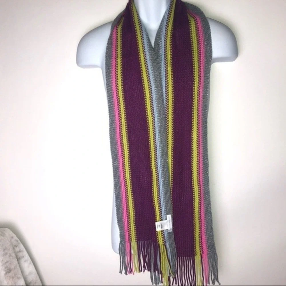 New York & Company Purple Blue Stripe Scarf‎